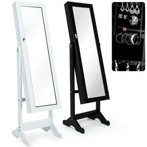 OEM Wood <strong>Mirrored</strong> Standing Jewelry <strong>Cabinet</strong> with Full Length Mirror Wholesale <strong>Jewellery</strong> Storage <strong>Cabinet</strong> - Product Image 3