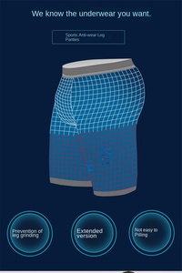 Biancheria intima da uomo taglie forti personalizzata Anti-usura in tessuto sportivo Boxer Shorts con gamba lunga Runner Logo posizionato in vita - Product Image 2