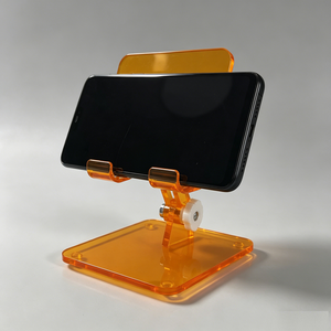 Premium <b>Foldable</b> Custom Logo Acrylic Phone Display Stand Portable Clear Rack for Storage - Product Image 2