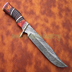 13นิ้วที่กำหนดเองทำมือดามัสกัสล่าสัตว์มีดฝีมือจัดการทำงาน (Smk1334) - Product Image 3