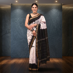 Sari en soie satinée MAHESWARI pour un usage quotidien - Product Image 3