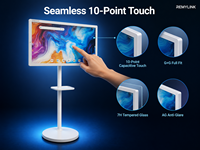 Écran Totem Portable Sans Fil sur Pied de 32 Pouces Blanc