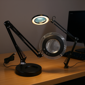 Loupe 5X avec lentille en verre de 4,3 pouces et support de bureau à pince pour travaux de précision - Product Image 2