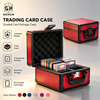 Boîte de rangement verrouillable en aluminium pour cartes gradées (2 ou 3 rangées) – Prête à l'emploi pour cartes de sport et étuis TCG – Boîte à outils pour cartes de sport et étuis de protection TCG