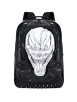 Sac à dos Diablo Wind 3D Skull unisexe, imperméable, doublure en PU polyester, fermeture éclair, ceinture à coussin d'air, avec un design unique