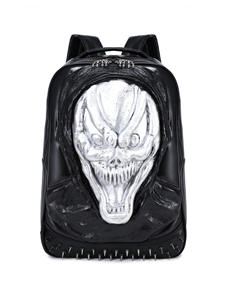 กระเป๋าเป้สะพายหลังลายกะโหลก3D ลมคล้ายกับการปิดด้วยซิปโพลีเอสเตอร์สไตล์วีนอม - Product Image 4