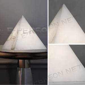 Lámpara de Mesa Moderna con Forma de Pirámide, Luz de Alabastro para una Elegancia Ambiental - Product Image 3