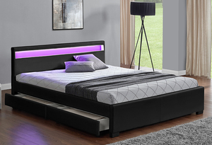 Mobilier de chambre à coucher moderne et simple Willsoon <span class=keywords><strong>Lit</strong></span> souple en cuir PU <span class=keywords><strong>avec</strong></span> lumière LED et tiroirs de <span class=keywords><strong>rangement</strong></span> Style panneau en bois pour la maison - Product Image 2