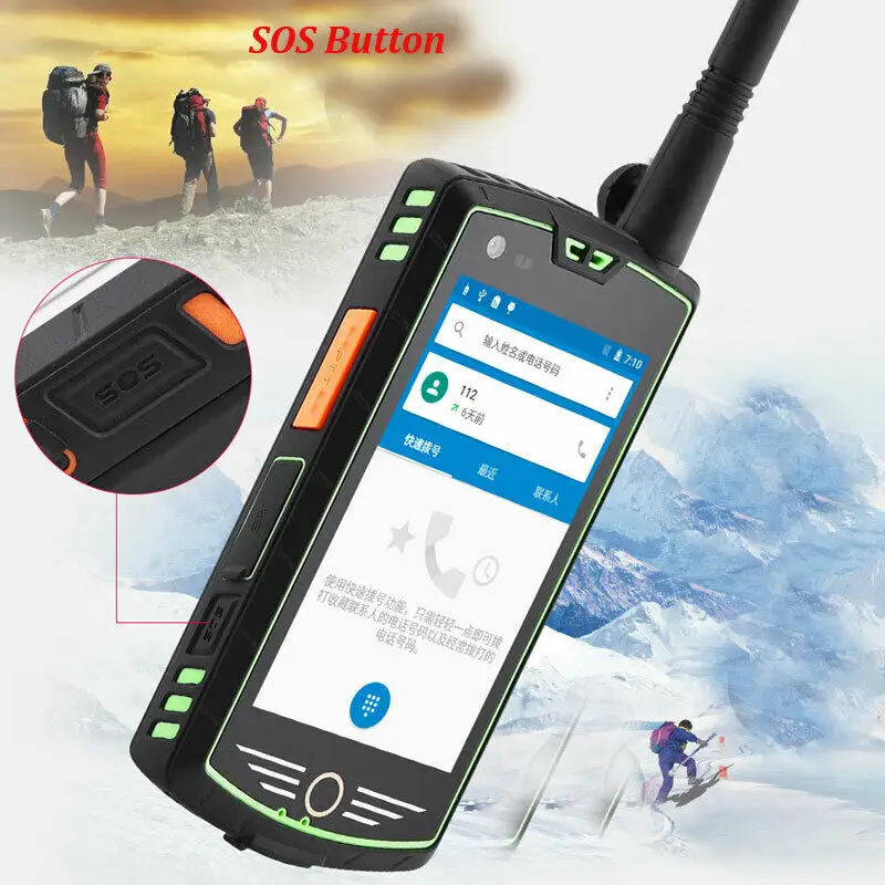 E0339 R700 IP68กันน้ำสมาร์ทโฟน3GB 32GB 4.0นิ้ว NFC SOS Android 5.1 5000MAH 4G PPT 2 Way Poc Dmr วิทยุ Walkie Talkie