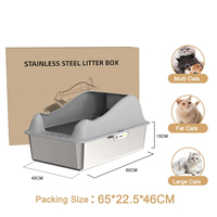 Bac à litière automatique pour chat en acier inoxydable et plastique de qualité supérieure, espace intérieur de 20 L, accessoire de toilette confortable pour félins
