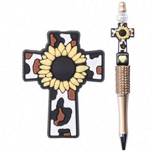 Más populares Sunflower Cross Focal Beads Silicona Taylor pop Singer Karol G POP STAR Selena Book Focal Beads - Product Image 1