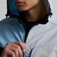 Veste à capuche tout-terrain pour homme, coupe-vent de randonnée, tissée, légère, avec empiècements