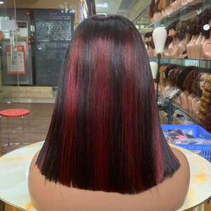Wholesale 12inch 2x6 Kim k Straight Bob <b>Wig</b> P1B/99J Virgin Brazilian Human Hair Medium Bob <b>Lace</b> <b>Front</b> Transparent for <b>Lace</b> <b>Wig</b> - Product Image 1