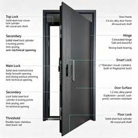 Porte pivotante en alliage d'aluminium sur mesure, prix direct usine, ouverture à battant, design moderne pour usage extérieur dans les villas de luxe