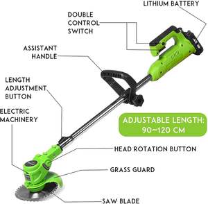 Tagliaerba Elettrico Ricaricabile Senza Fili per Piccoli Giardini, Motore a 4 Tempi con Batteria al Litio per Uso Domestico Fai-da-Te - Product Image 3