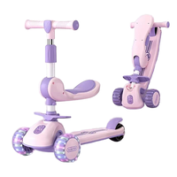 Pont antidérapant à hauteur réglable Scooter pour enfants Jouet enfant de croisière debout avec lumières de roue clignotantes pour garçons filles âgés de 2 à 6 ans
