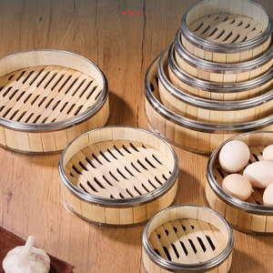Vaporiera Multiuso in Acciaio Inox Rivestito in Bambù, 18cm, Ecologica, Grado A+, per Alimenti, Dimensioni Personalizzabili, per Dim Sum Cinese - Product Image 6