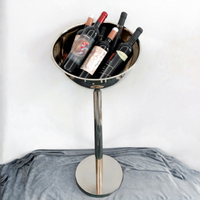 Nouveau seau à glace vertical en acier inoxydable épaissi, design rond, style chinois, pour usage domestique, extérieur, bar et KTV