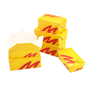 Boîte à emporter en papier <span class=keywords><strong>kraft</strong></span> personnalisable jetable commerciale Snack BBQ résistant à l'huile pour poulet frit coréen pour les industries alimentaires - Product Image 1