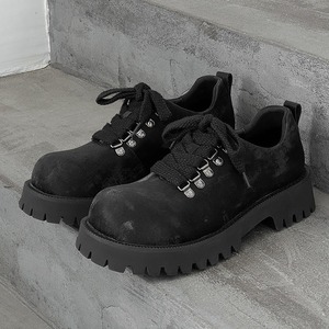 Summer new style <b>platform</b> heightening men's desert-style retro casual leather shoes with big toe holes leather <b>boots</b> - Product Image 3