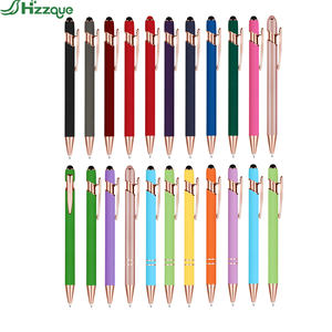 Werbeartikel Metall-Kugelschreiber mit Logo, Aluminium Großhandel 2-in-1 Soft-Touch-Stylus mit Gummigriff - Product Image 5