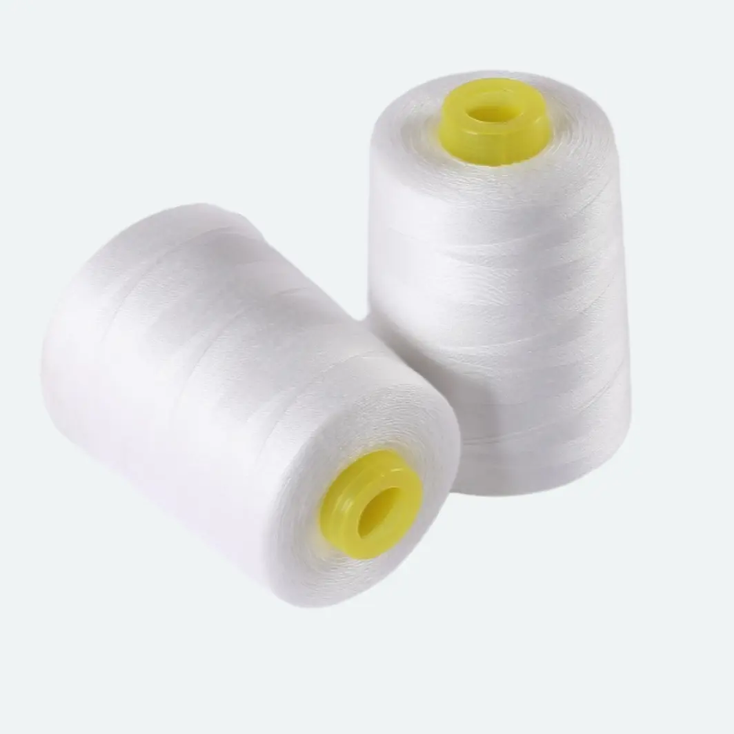100% fils de vente en gros de fil blanc cru de fil de couture du polyester 20S/3 pour la couture