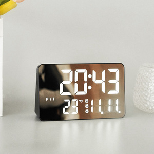 Led kỹ thuật số Đồng hồ báo thức với điều khiển bằng giọng nói có thể điều chỉnh độ sáng văn phòng nhà máy tính để bàn hiện đại lịch nhiệt độ bảng Quà Tặng - Product Image 5