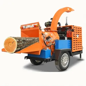 Motor diésel y troncos de rama forestal móvil Máquina picadora de madera Trituradora de astillas de madera Trituradora Fabricación Motor de madera 750