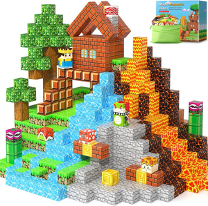 100 blocs magnétiques pour construire un monde magnétique, jeu d'aventure, jouets de construction STEM pour enfants de 3 ans et plus - Product Image 1
