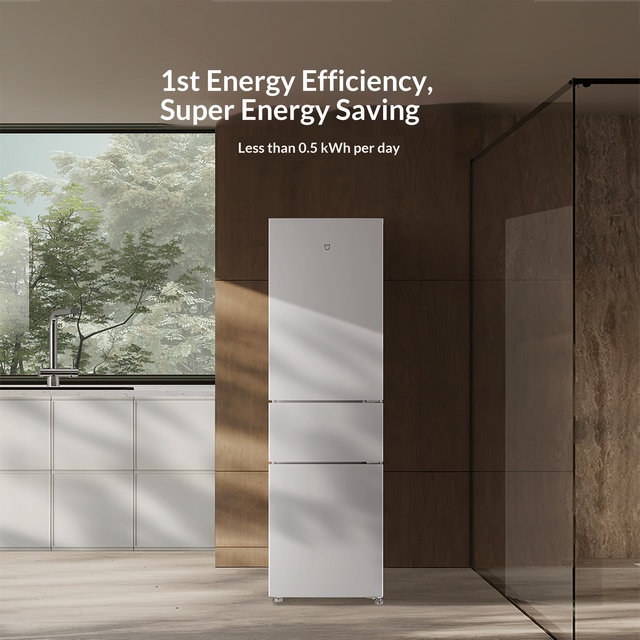 79963Mijia Three-Door 216L Small Refrigerator Energy Efficiency Household 216L Power Saving Low Noise Refrigeration MC-216TDM