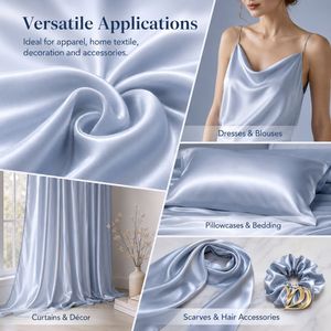 100% Mulberry Silk Fabric 22 Momme Solid Dyed Woven Textile For Garment Bedding Home Decor