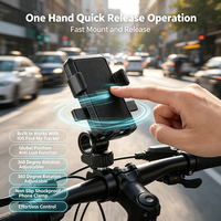 Soporte para Teléfono de Bicicleta con Rastreador Antipérdida Compatible con IOS Find My, Rotación de 360°, Operación con una Mano, Antideslizante para Bicicleta y Motocicleta