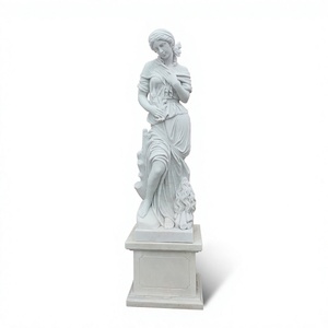 Escultura de Ángel Femenino Alado de Estilo Europeo Tallada a Mano en Mármol Blanco Puro con Acabado Pulido de Alta Calidad, Tamaño Real/Personalizado, Garantía de por Vida - Product Image 1