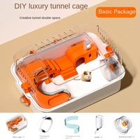 Cage de Luxe Spacieuse en Plastique Écologique pour Hamster, Modèle Villa Géante Ours Doré, Ensemble Complet, Fournitures pour Petits Animaux