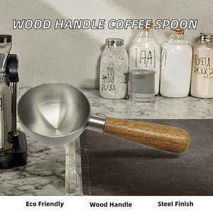 New Arrived Wooden Handle Stainless Steel Measuring <b>Spoon</b> 10ml Capacity Dishwasher Safe Eco-Friendly <b>Coffee</b> Tea Scoop for Milk - Product Image 2
