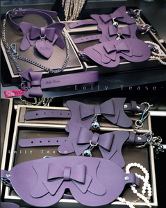 Collier Laisse Papillon SM Érotique de Haute Qualité, Violet, Écologique, Résistant à l'Eau, avec Nœud Papillon, Cœur et Clochette, Style <span class=keywords><strong>Doux</strong></span> et Tendance - Product Image 6