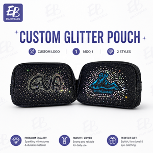 Bolsa de Cintura Personalizada com Strass Preto e Glitter com Logo da Equipe para Dança, Cheerleading, Clubes e Equipes Esportivas - Product Image 2