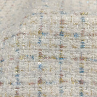 Tissu tissé à paillettes de style moderne Tissu en tweed à boucle en polyester et laine pour costume