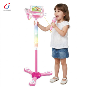 Juguete Musical Chengji con Luces, Micrófono Doble para Niños con Soporte, <span class=keywords><strong>Karaoke</strong></span>, <span class=keywords><strong>Canciones</strong></span>, Instrumento Musical - Product Image 1