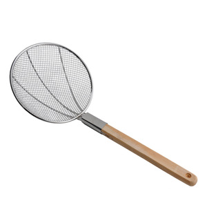 Passoire en acier inoxydable Chef's Blessing avec manche en bois, grande passoire de cuisine pour pâtes, frites, boulettes - Product Image 5