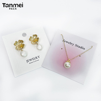 Carte d'affichage de bijoux de mode avec logo personnalisé carte de collier de boucle d'oreille trouée emballage de bijoux étiquettes et cartes