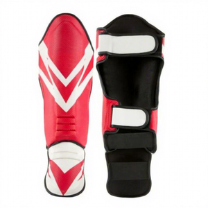 Protections de tibia professionnelles pour MMA et boxe, logo personnalisé, protections de tibia pour Muay Thai, matériau PU, protection complète, protège-jambes élastique - Product Image 1