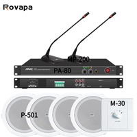 Süpermarketler Tam Set Yayın Sistemi 5 İnç 3W Tavan Hoparlörü Ses Kontrol Cihazı Amplifikatör Masaüstü Mikrofon Alışveriş Merkezleri Oteller Sistemi