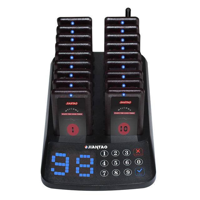 18 Pagers Wireless Calling System Waiter Pager for Hospital Clinic Restaurant Cafe & Food Court Queue Management with 500m Range