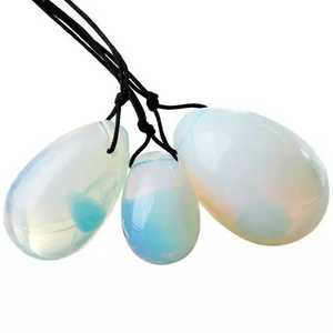 Huevo Yoni de Opalita Natural, Piedra Preciosa Tallada, Colgante de Huevo, Joyería de Piedra Pulida para Mujer - Product Image 2