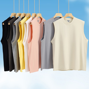 <span class=keywords><strong>D</strong></span>ébardeur en tricot de coton et polyester pour hommes avec logo personnalisé T-shirts <span class=keywords><strong>sans</strong></span> manches à design ample pour l'<span class=keywords><strong>été</strong></span> <span class=keywords><strong>Gilet</strong></span> de sport - Product Image 1
