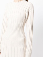Fabricant de tricots, robes en tricot sur mesure pour femmes, robe élégante à manches longues maxi en tricot côtelé blanc pour femmes