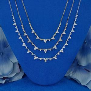 Collar de Plata 925 con Moissanita Redonda Brillante, Conjunto Minimalista de 3 Piezas con Cadena de Cordón, Joyería de Regalo para Boda - Product Image 6