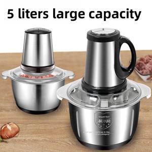 <span class=keywords><strong>Picadora</strong></span> de Carne Eléctrica de Acero Inoxidable de 5L con Engranaje Ajustable, Procesador de Alimentos Automático para el Hogar, <span class=keywords><strong>Picadora</strong></span> Compacta de 250W - Product Image 1