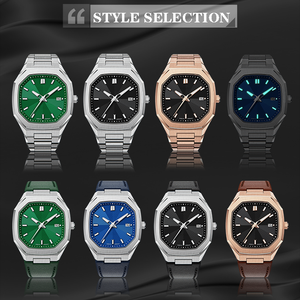 Reloj de pulsera automático para hombre, de acero inoxidable, oro rosa, cristal de zafiro 316l, con logotipo personalizado - Product Image 6